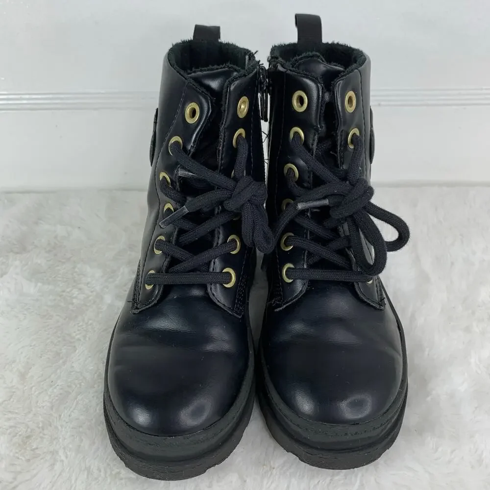H&M Minnie Mouse Lined Black Boots Girls Size 11